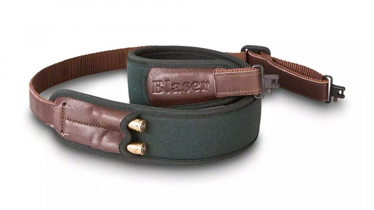 Blaser zöld fegyverszíj szíjkengyellel és lőszertartóval